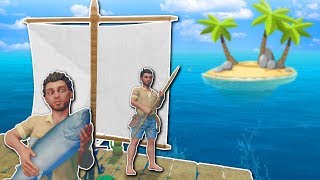 SAILING amp ISLAND EXPLORATION  Raft Multiplayer Gameplay  Survival Raft Building [upl. by Nyluqcaj]