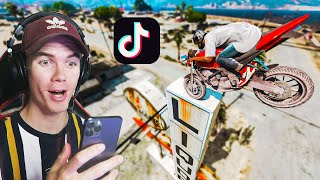 Recreating VIRAL GTA 5 STUNTS On Tik Tok 10 [upl. by Akimal123]