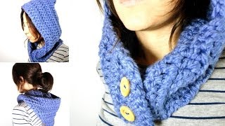 How to Crochet a Hooded Cowl DIY Tutorial [upl. by Rephotsirhc]