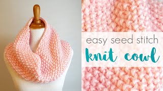 How To Knit An Easy Seed Stitch Cowl [upl. by Roosnam609]