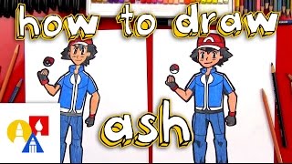 How To Draw Ash Ketchum From Pokemon [upl. by Svoboda978]