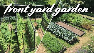 My Front Yard Vegetable Garden Layout  Summer Tour [upl. by Jackqueline]