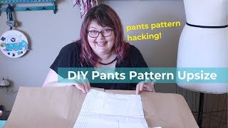 DIY Pants Pattern Upsize  simple grade up for pants [upl. by Gurango942]