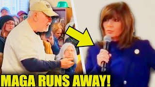 MAGA Congresswoman ABANDONS Town Hall When CONFRONTED By VETERAN [upl. by Ahsas822]