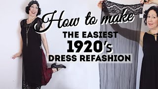 How to make your own 1920s dress refashion from scarves Need a 2020 flapper or Gatsby costume [upl. by Hapte]