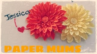 DIY Paper Mums Chrysanthemum Tutorial  Origami Easy [upl. by Henrion]