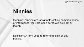 Ninnies Meaning [upl. by Magavern]