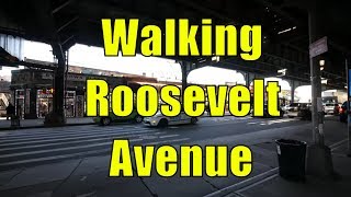 ⁴ᴷ Walking Tour of Roosevelt Avenue Queens NYC from Sunnyside to Flushing [upl. by Yelnahs]