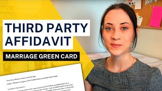 SAMPLE THIRD PARTY AFFIDAVIT  Bonafide Marriage Evidence for Marriage Green Card [upl. by Adyl182]