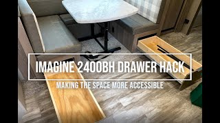 Camper Booth Dinette Drawer Mod Grand Design Imagine 2400BH [upl. by Ahsemrak]