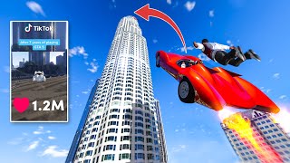 Recreating VIRAL GTA 5 TikTok STUNTS [upl. by Atteiram117]