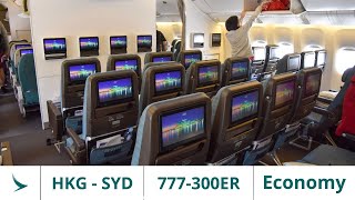 Cathay Pacific 777300ER ECONOMY Class Review Hong Kong to Sydney [upl. by Ginevra]