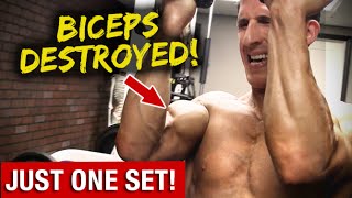 Biceps Workout in ONE Set GUARANTEED BICEP SORENESS [upl. by Ibrad]