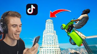 Recreating VIRAL GTA 5 STUNTS On Tik Tok 34 [upl. by Nitsugua355]