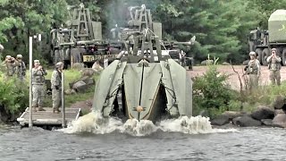 Army Engineers Build Floating Bridge – MultiRole Bridge Company [upl. by Bowden955]