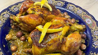 POULET AUX OLIVES à la Marocaine et sa sauce à l’oignon Daghmira [upl. by Eniortna]