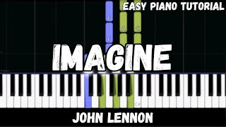 John Lennon  Imagine Easy Piano Tutorial [upl. by Atena]