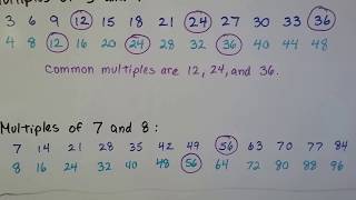 Grade 4 Math 54 What are Common Multiples 49 New version [upl. by Rangel]