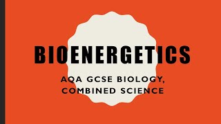 Bioenergetics Revision  GCSE BiologyCombined Science [upl. by Caresse]