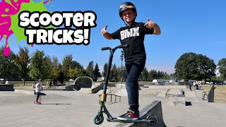 Scooter Skatepark Tricks First Time [upl. by Matless108]