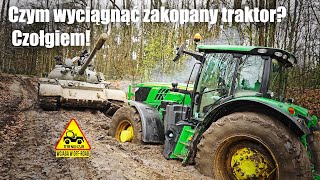 Czym wyciągnąć zakopany traktor Czołgiem [upl. by Nalim]