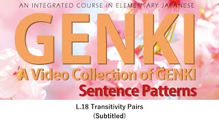 GENKI Lesson 18 Transitivity Pairs Subtitled [upl. by Isnam464]