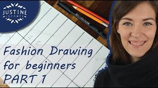 How to draw  TUTORIAL  Fashion drawing for beginners 1  Justine Leconte [upl. by Lowenstern]