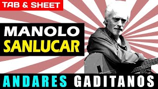 TABSheet Andares Gaditanos Zapateado by Manolo Sanlucar 1945 PDF  Guitar Pro  MIDI [upl. by Zaragoza]