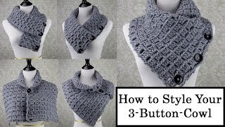 How to Style Your 3ButtonCowl [upl. by Cairistiona699]