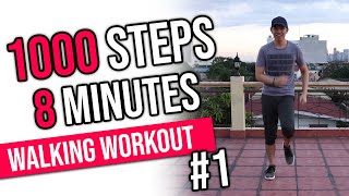 FUN 1000 Steps in 8 Minutes • Easy Home Workout • Walking Workout 1 • Keoni Tamayo [upl. by Firooc]