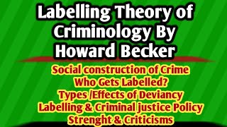 Labelling Theory by Howard Becker  Sociological Theory of Criminology  Outsiders  CSS Aspirants [upl. by Orten]