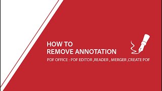 How To Remove Annotations  PDF Office  PDF Editor Reader  Merger [upl. by Ahsikad]