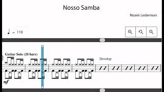 Nosso Samba Rockschool Drums Grade 8 [upl. by Novyert691]