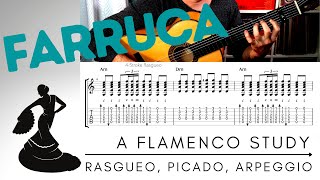 Flamenco Guitar Study Farruca wGuitar TAB [upl. by Enneles]