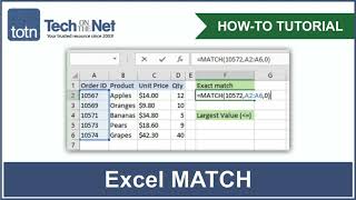 How to use the MATCH function in Excel [upl. by Tiny]