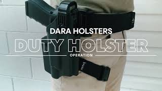 Dara Holsters Level 2 Duty Holster Operation Demo [upl. by Hallerson]