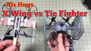 Air Hogs X Wing vs Tie Fighter Unboxing and First Combat [upl. by Solrac]