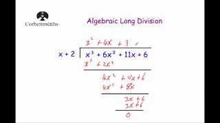 Algebraic Long Division  Corbettmaths [upl. by Leff844]