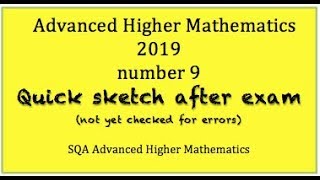 2019 SQA Advanced Higher Mathematics no9 Quick Sketch [upl. by Draned]