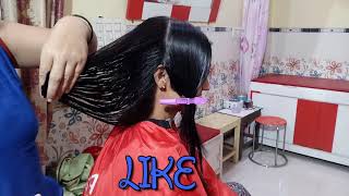 Step Cut For Medium Hairs  Step by Step  Cutting  Hairs  Gayatri Beauty Parlour [upl. by Akienahs]