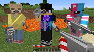 Minecraft Manhunt VS 3 Hunters with Guns [upl. by Beauregard]