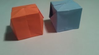 Origami  How to make a easy origami cube 3D [upl. by Nnawaj]