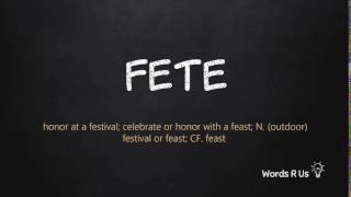 How to Pronounce FETE in American English [upl. by Retsof]