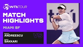 Bianca Andreescu vs Maria Sakkari  2021 Miami Semifinals  WTA Match Highlights [upl. by Eellac]