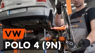 How to change rear shock absorber on VW POLO 4 9N TUTORIAL AUTODOC [upl. by Nynahs]