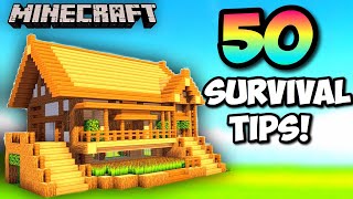 50 EASY Minecraft SURVIVAL TIPS Ultimate Guide 2019 [upl. by Naugal]