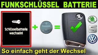 FUNKSCHLÜSSEL Batterie tauschen 🔋 So einfach geht der Wechsel bei Skoda Octavia Seat Leon VW Golf [upl. by Stavros767]