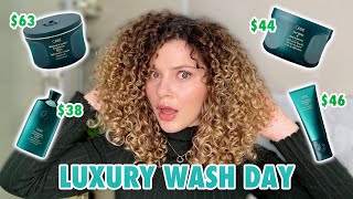 CURLY HAIR STYLIST REVIEWS ORIBE MOISTURE AND CONTROL LINE luxury sephora haul [upl. by Dianne]