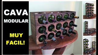 CAVA MODULAR para VINOS de madera  BOTELLERO FACIL DE HACER [upl. by Grata]