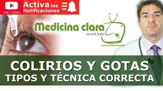 Colirios ojos tipos técnica correcta aplicación  Colirios oculares [upl. by Esiuqcaj]